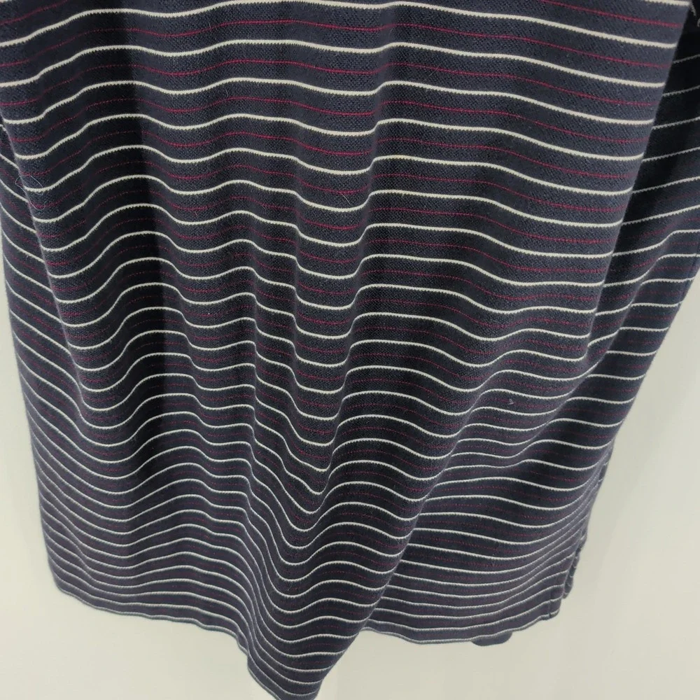 Vintage Polo By Ralph Lauren Striped Classic Golf Polo Shirt Navy Blue Size‎ XL